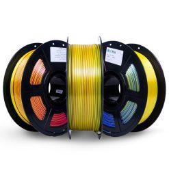 Filamento PLA Silk Tricolor Vermelho, Amarelo e Azul