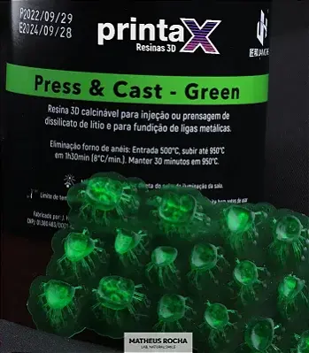Resina 3D Odontológica PrintaX Press & Cast Green 500g