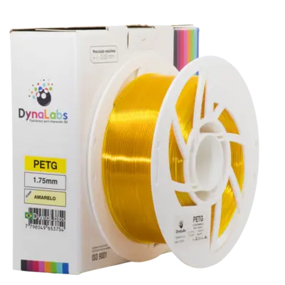 Filamento PETG Amarelo Clear DynaLabs 1.75mm 1Kg