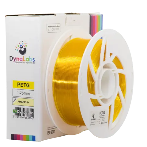 Filamento PETG Amarelo Clear DynaLabs 1.75mm 1Kg