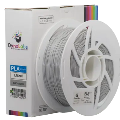 Filamento PLA Cinza Claro DynaLabs 1.75mm 1Kg