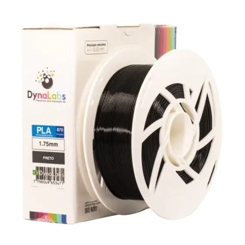 Filamento PLA 870 Preto DynaLabs 1.75mm 1Kg