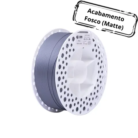 Filamento PLA+ Matte 3NMax 1.75mm 1Kg Cinza Prata