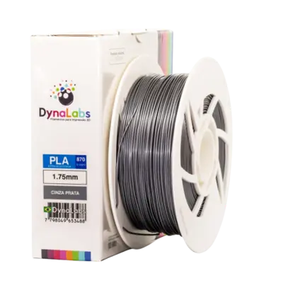 Filamento PLA 870 Cinza Prata DynaLabs 1.75mm 1Kg