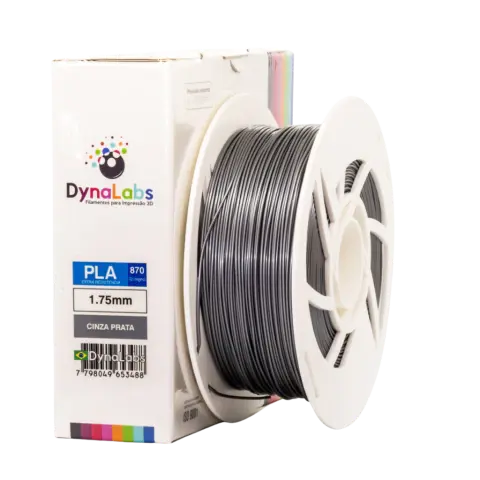 Filamento PLA 870 Cinza Prata DynaLabs 1.75mm 1Kg