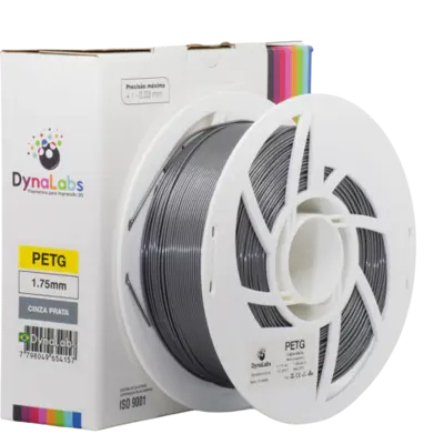 Filamento PETG Cinza Prata DynaLabs 1.75mm 1Kg