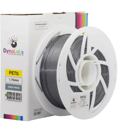 Filamento PETG Cinza Prata DynaLabs 1.75mm 1Kg