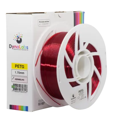 Filamento PETG Vermelho Clear DynaLabs 1.75mm 1Kg