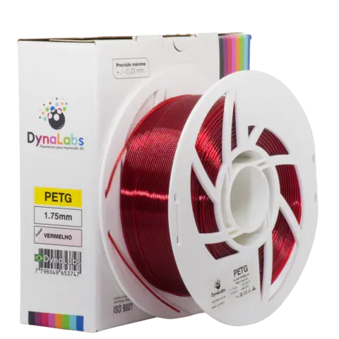 Filamento PETG Vermelho Clear DynaLabs 1.75mm 1Kg