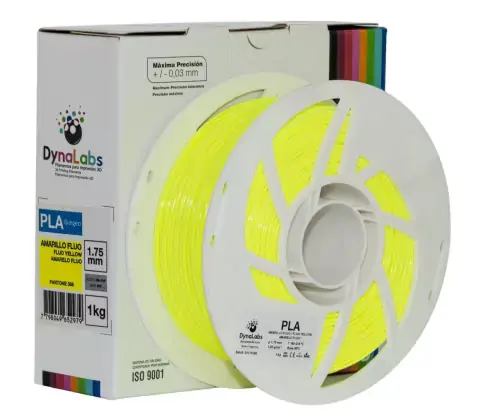 Filamento PLA Amarelo Fluo DynaLabs 1.75mm 1Kg