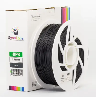 Filamento HIPS Preto DynaLabs 1.75mm 1Kg