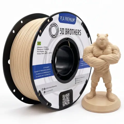 FILAMENTO 3D PLA PREMIUM 1KG 1,75 MM - SKIN CAFÉ COM LEITE — 3D BROTHERS
