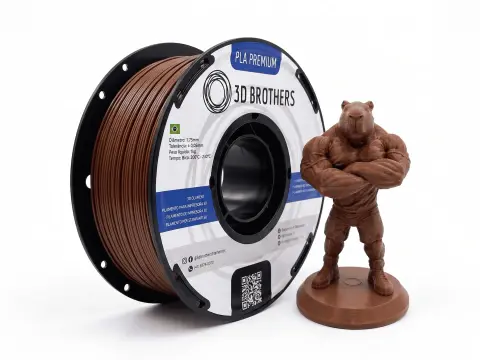 FILAMENTO 3D PLA PREMIUM 1,75 MM - MARROM — 3D BROTHERS