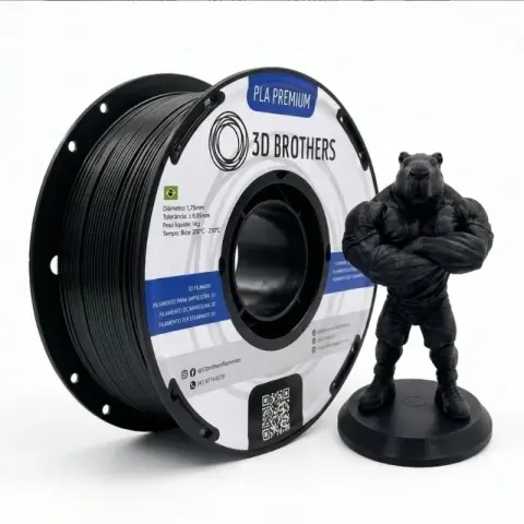 FILAMENTO 3D PLA PREMIUM 1,75 MM - PRETO