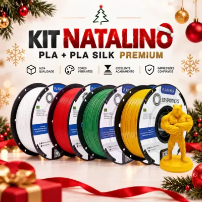 KIT FILAMENTO PLA + PLA SILK NATALINO 2026 - 3D BROTHERS