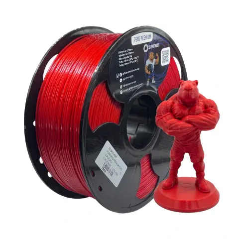 FILAMENTO 3D PETG PREMIUM 1KG 1,75 MM - VERMELHO