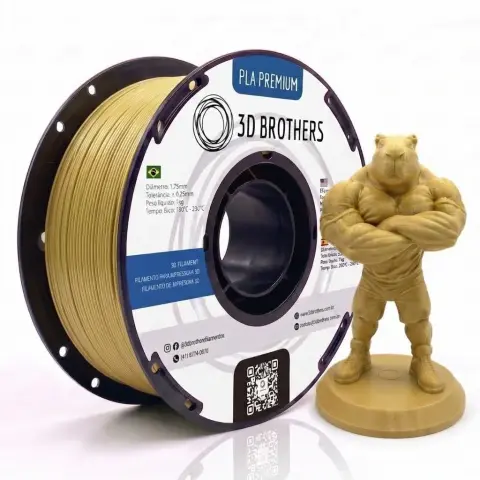 FILAMENTO PLA PREMIUM 1KG 1,75 MM - SILK OURO VELHO- 3D BROTHERS