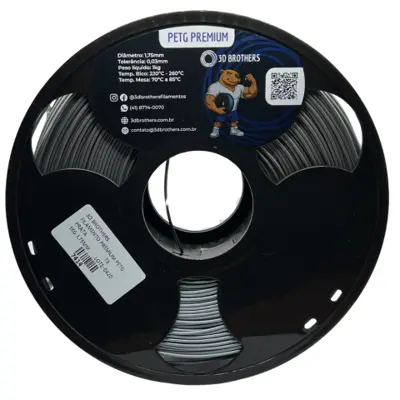 FILAMENTO 3D PETG PREMIUM 1KG 1,75 MM - PRATA