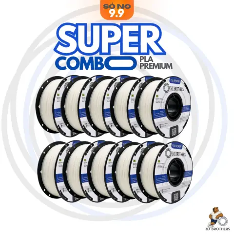 COMBO FILAMENTO PLA PREMIUM - 10KG BRANCO