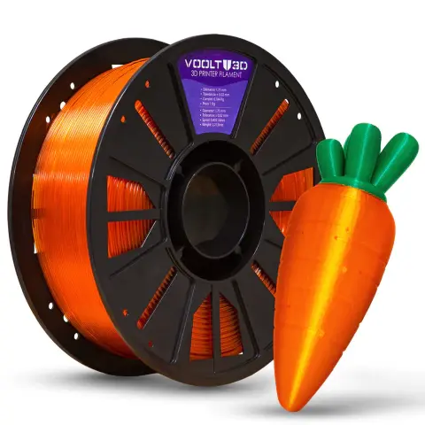 Filamento PETG HF Laranja Translúcido High Fluidity Premium - 1Kg