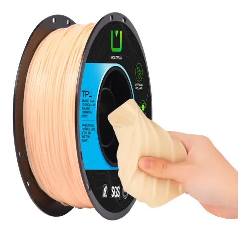Filamento TPU Bege 1kg Multfila Para Impressora 3D 1.75mm Shore 95A