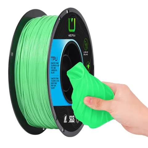 Filamento TPU Verde 1kg Multfila Para Impressora 3D 1.75mm Shore 95A