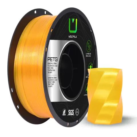 Filamento Petg Amarelo Translúcido 1kg Multfila Para Impressora 3D 1.75mm