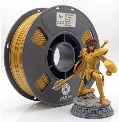 PLA Ouro Envelhecido - High Speed, 1,75mm, 1kg, Aura Filaments