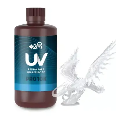 Resina UV Impressora 3D - Marca 2M3D Tipo UV PRO 10K - Transparente 1 Kg