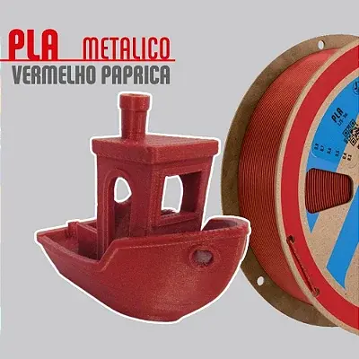 Filamento PLA Metal Vermelho Páprica 1,75mm 1Kg PrintaLot