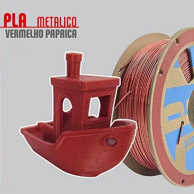 Filamento PLA Metal Vermelho Páprica 1,75mm 1Kg PrintaLot