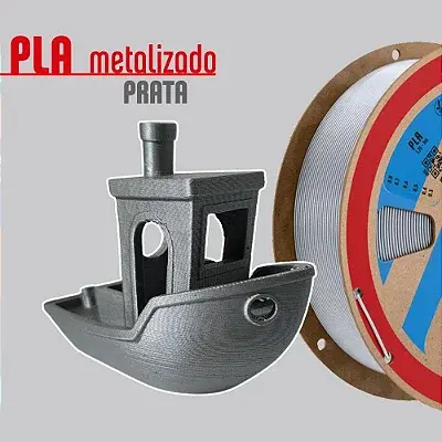 Filamento PLA Metal Prata 1,75mm 1Kg PrintaLot