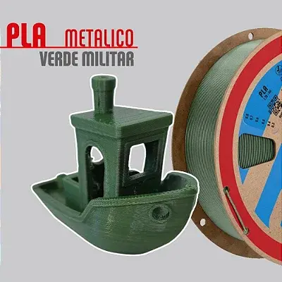 Filamento PLA Metal Verde Militar 1,75mm 1Kg PrintaLot