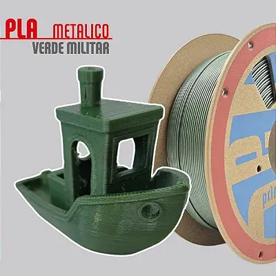 Filamento PLA Metal Verde Militar 1,75mm 1Kg PrintaLot
