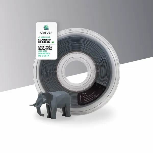 PLA Cinza Premium | 1,75mm | 1 Kg | Cliever