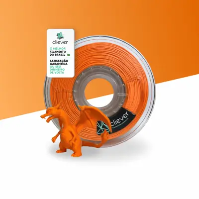 PLA Laranja Premium | 1,75mm | 1 Kg | Cliever | Novo Tom