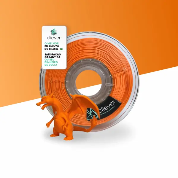 PLA Laranja Premium | 1,75mm | 1 Kg | Cliever | Novo Tom