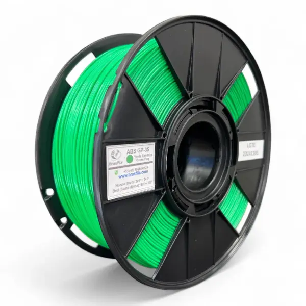 Filamento ABS Premium 1.75mm 1kg Brasfila - Impressora 3D COR:VERDE BANDEIRA