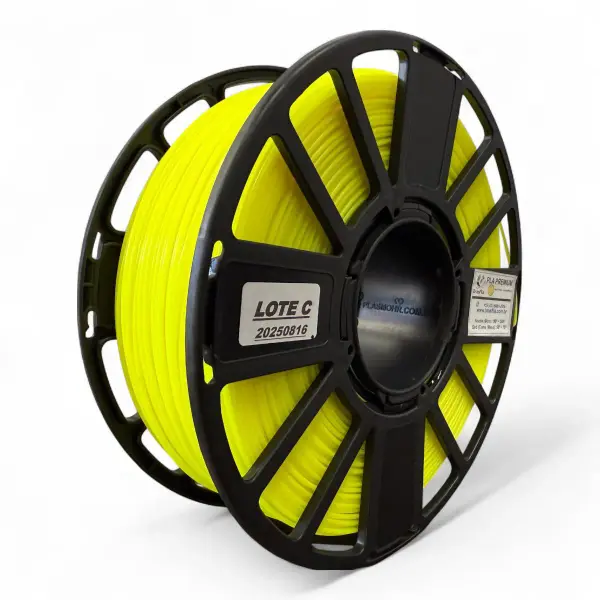Filamento Pla Premium 1.75 Impressora 3d 1 Kg Brasfila Cor:Amarelo Neon