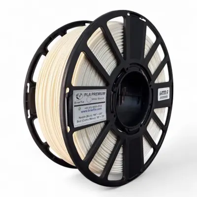 Filamento Pla Premium 1.75 Impressora 3d 1 Kg Brasfila Cor:Branco