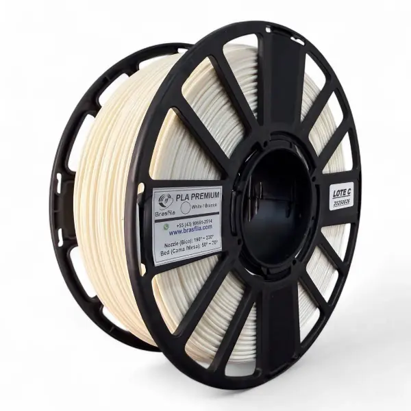 Filamento Pla Premium 1.75 Impressora 3d 1 Kg Brasfila Cor:Branco