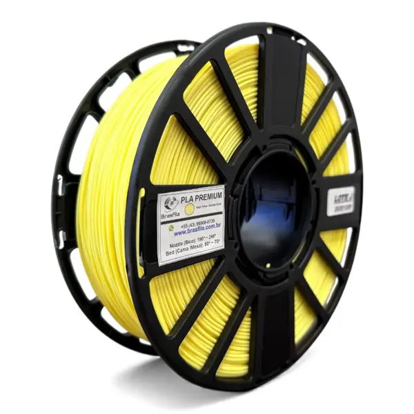 Filamento Pla Premium 1.75 Impressora 3d 1 Kg Brasfila Cor:Amarelo Pastel