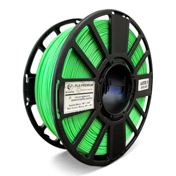 Filamento Pla Premium 1.75 Impressora 3d 1 Kg Brasfila Cor:Verde Pastel