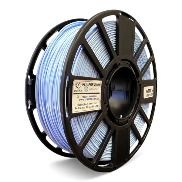Filamento Pla Premium 1.75 Impressora 3d 1 Kg Brasfila Cor:Azul Pastel