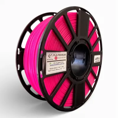 Filamento Pla Premium 1.75 Impressora 3d 1 Kg Brasfila Cor:Rosa Neon