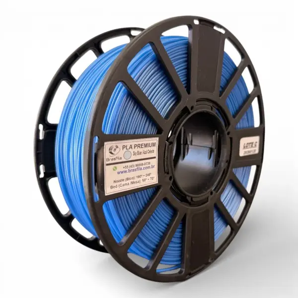 Filamento Pla Premium 1.75 Impressora 3d 1 Kg Brasfila Cor:Azul Celeste