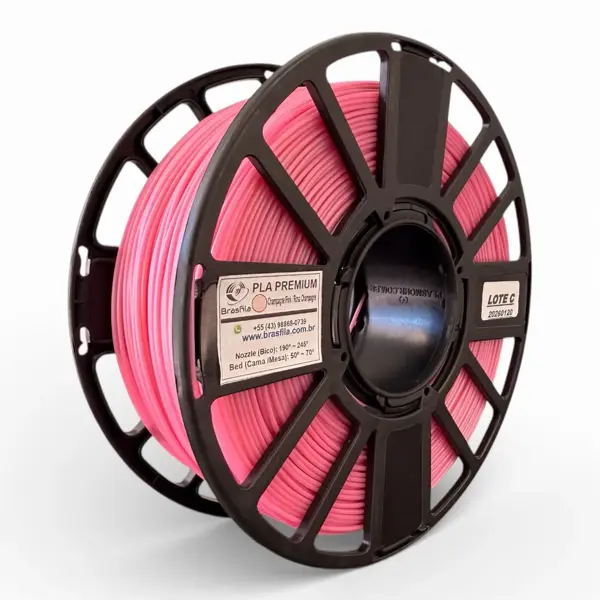 Filamento Pla Premium 1.75 Impressora 3d 1 Kg Brasfila Cor:Rosa Champanhe