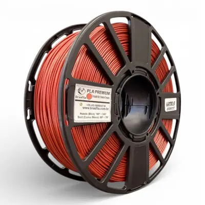 Filamento Pla Premium 1.75 Impressora 3d 1 Kg Brasfila Cor:Vermelho Terracota