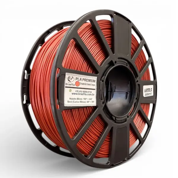 Filamento Pla Premium 1.75 Impressora 3d 1 Kg Brasfila Cor:Vermelho Terracota