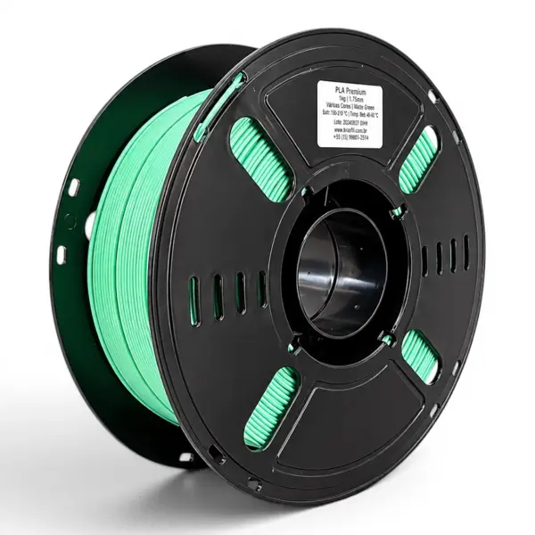 Filamento Pla Premium 1.75 Impressora 3d 1 Kg Brasfila Cor:Verde Tiffany